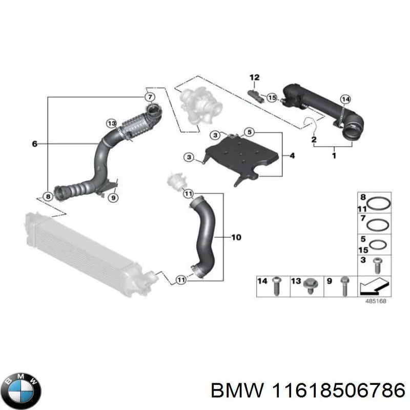 Anel de vedação (vedante) de cano derivado de intercooler BMW 11618506786 preço, a partir de 6,96 USD