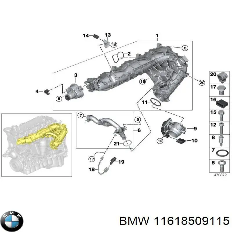 11618509115 BMW Vedante de tampa do gargalho de enchimento de óleo