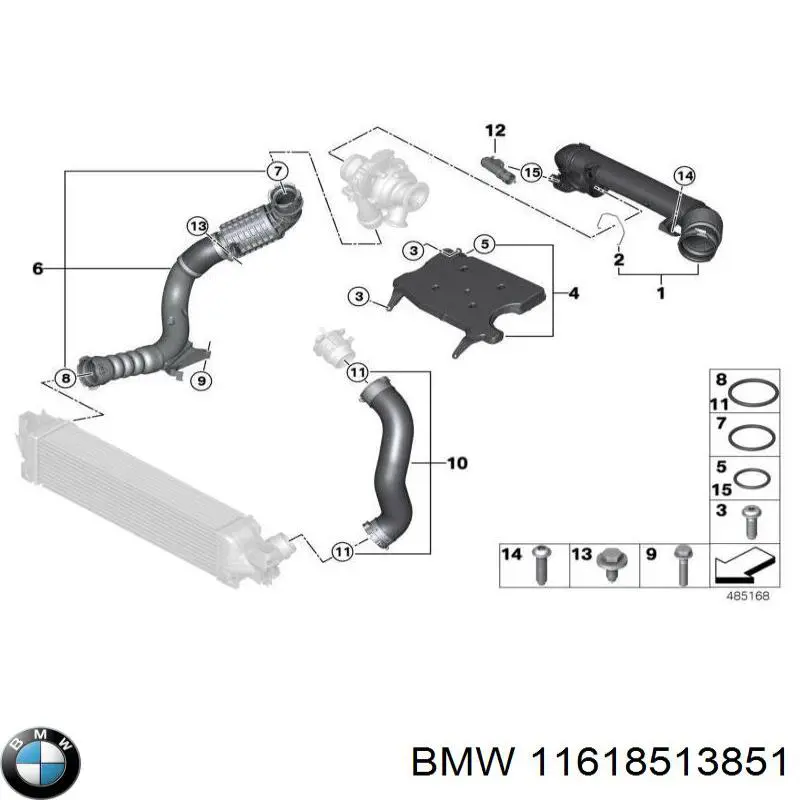 Mangueira (cano derivado) de intercooler BMW 11618513851 preço, a partir de 78,32 USD