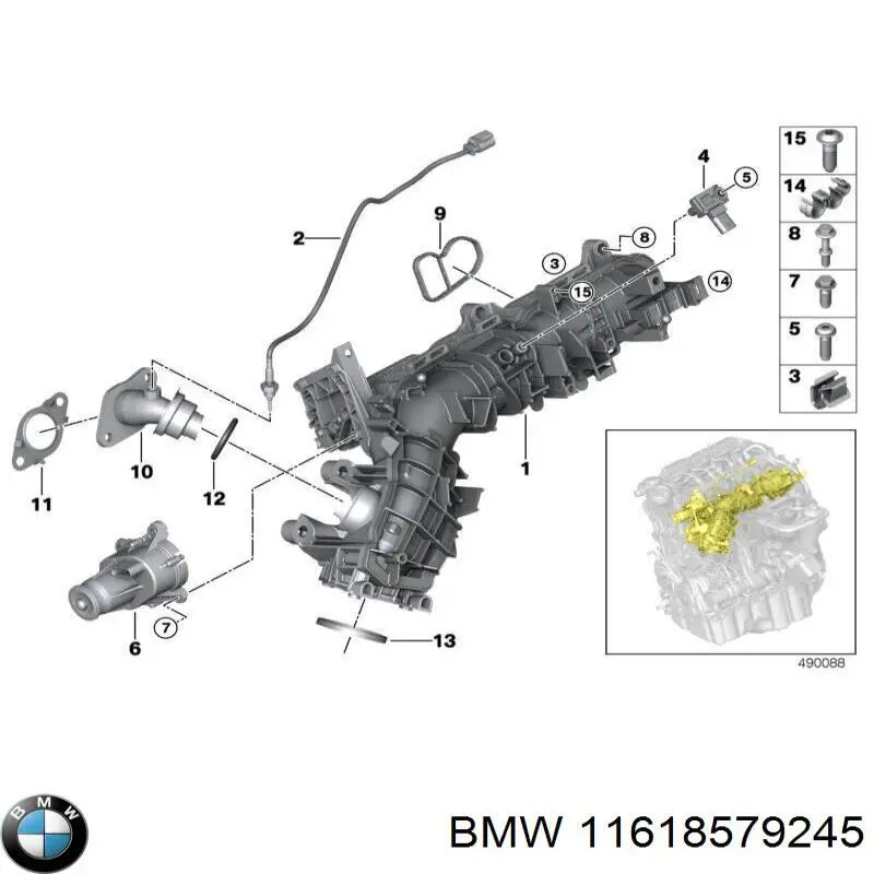 Tubo coletor de admissão BMW 11618579245 preço, a partir de 319,32 USD