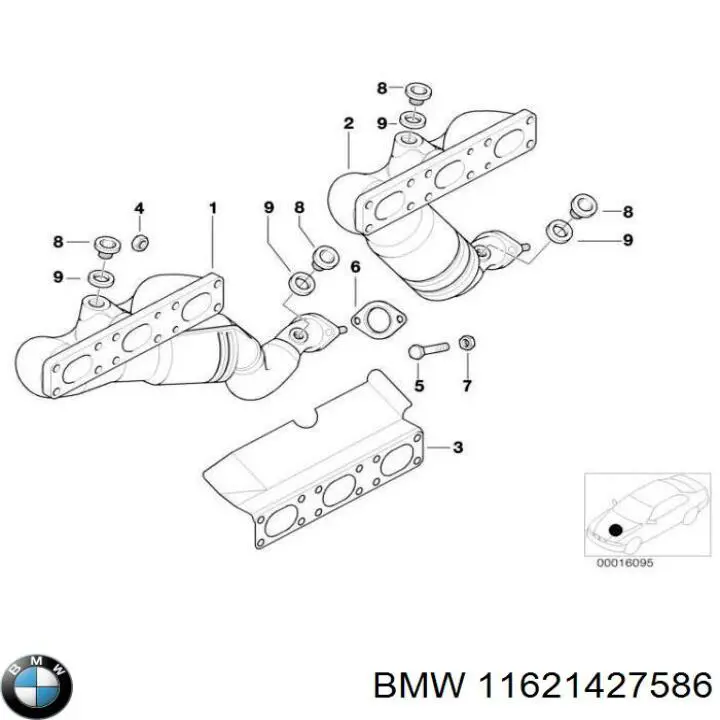 Compre 11621427586 BMW Parafuso (prego) de tubo coletor de escape