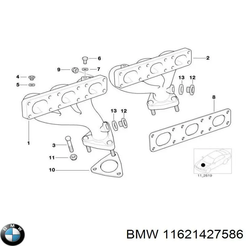 Parafuso (prego) de tubo coletor de escape BMW 11621427586 preço, a partir de 23,62 USD