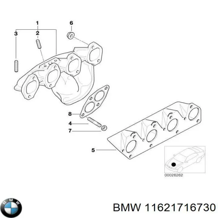 Tubo coletor de escape dianteiro BMW 11621716730 preço, a partir de 614,12 USD