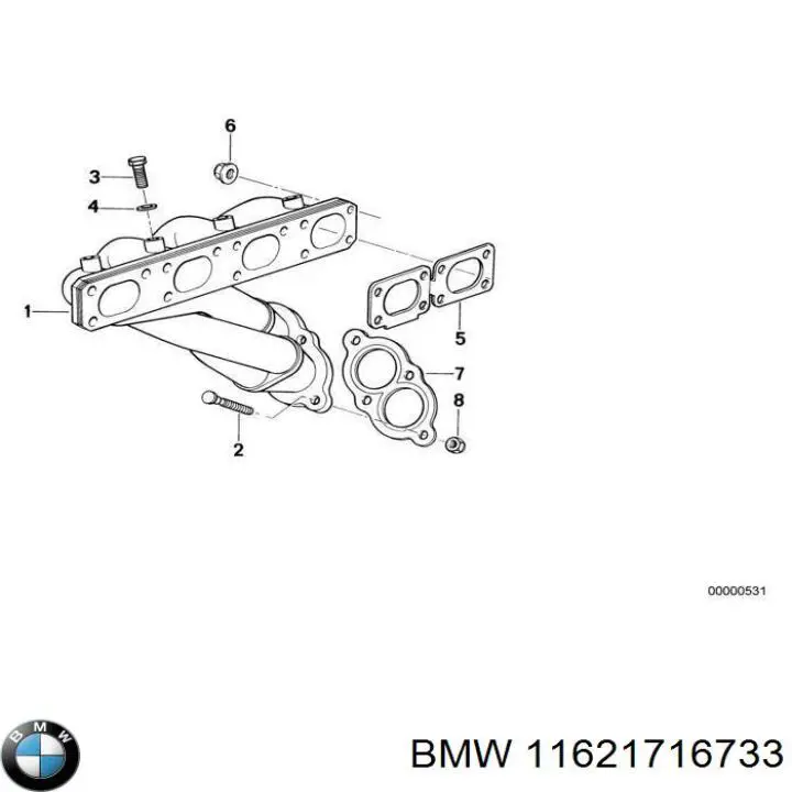 Compre 11621716733 BMW Tubo coletor de escape traseiro