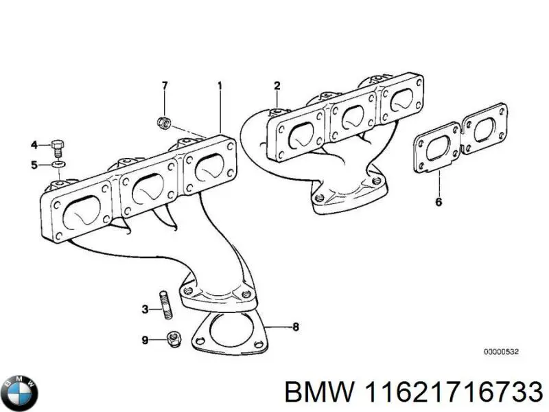 Tubo coletor de escape traseiro BMW 11621716733 preço, a partir de 613,06 USD