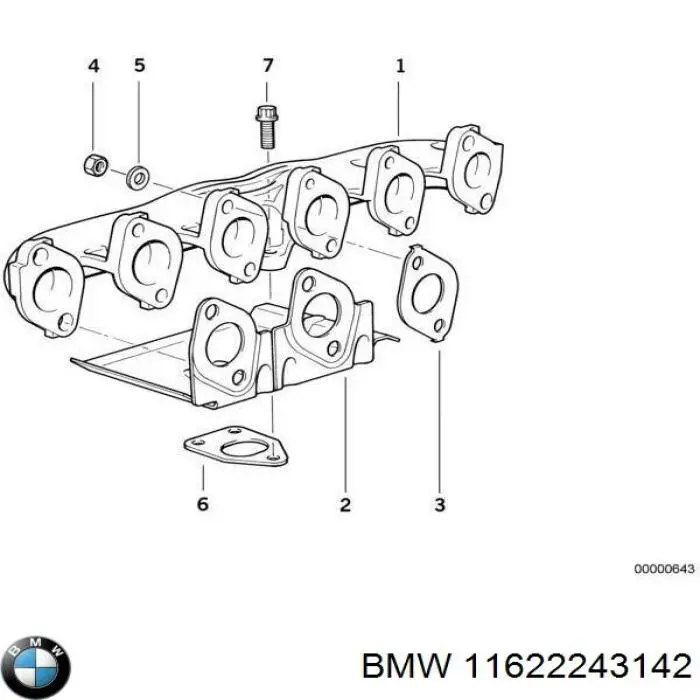 Tubo coletor de escape para BMW 5  E34