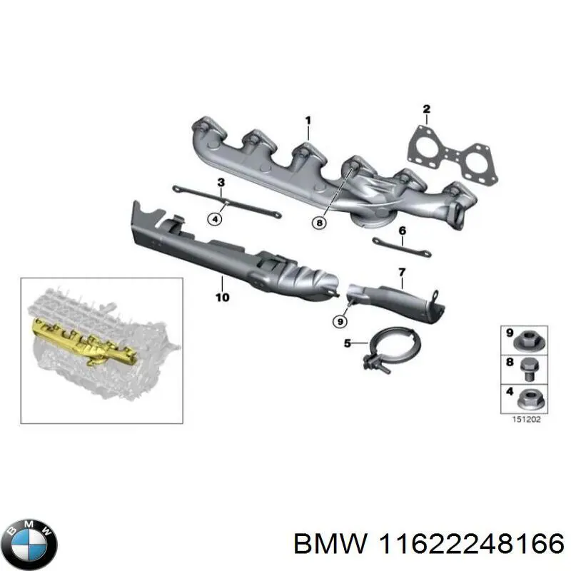 11622248166 BMW Tubo coletor de escape