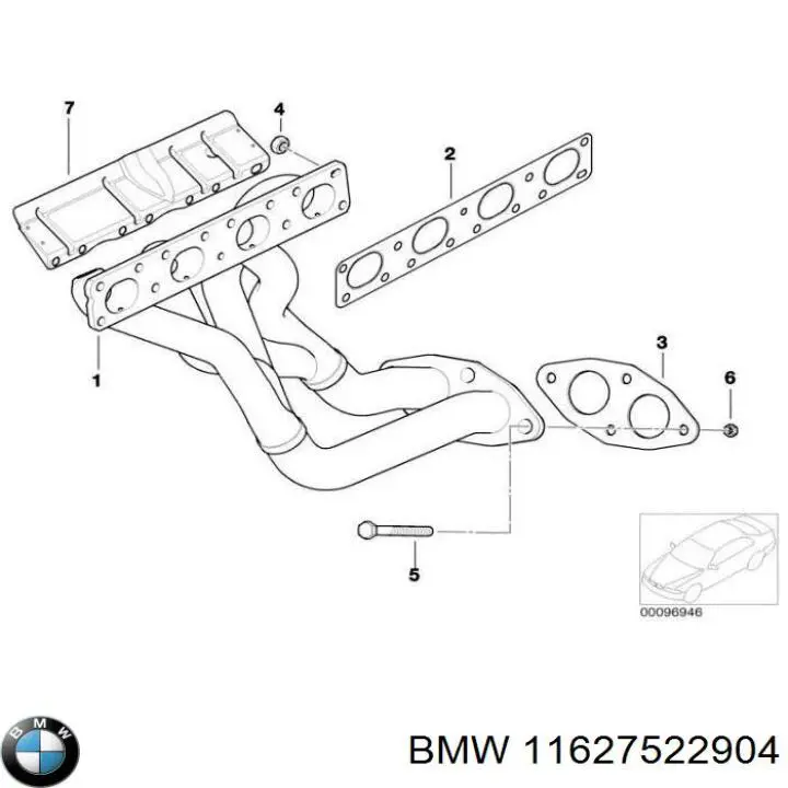 Tubo coletor de escape BMW 11627522904 preço, a partir de 246,42 USD