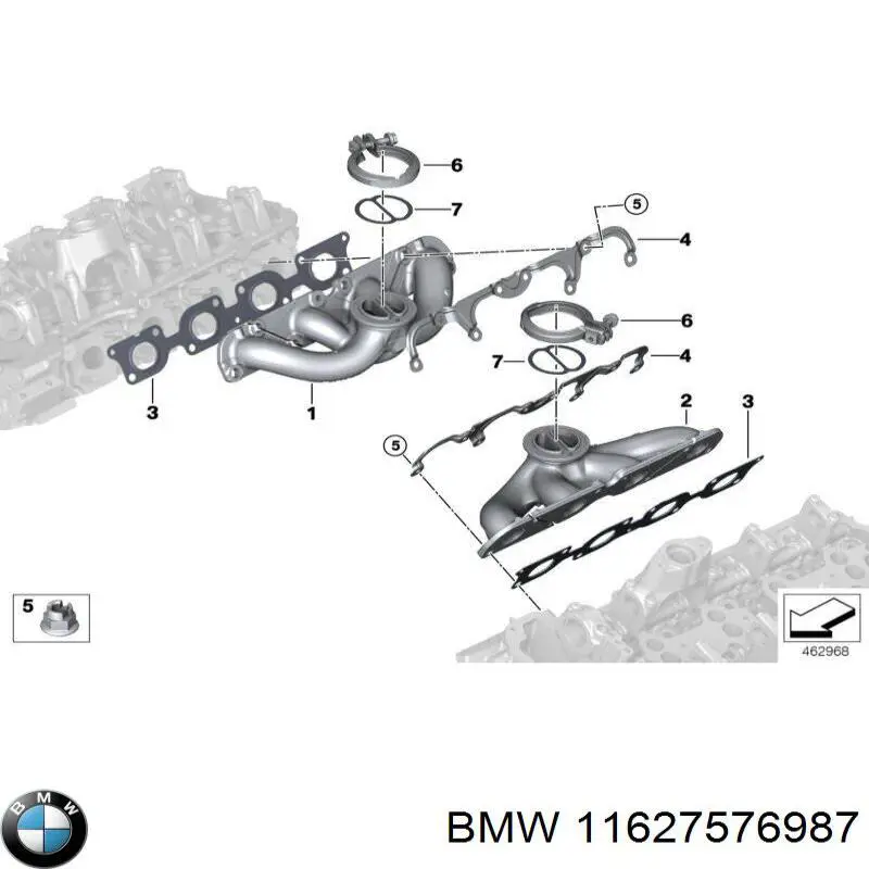 Tubo coletor de escape BMW 7  F01, F02, F03, F04