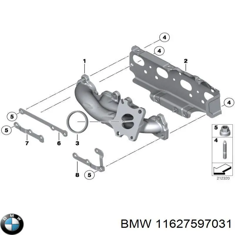 11627597031 BMW Tubo coletor de escape
