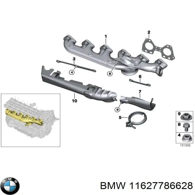 Tubo coletor de escape BMW 11627786628 preço, a partir de 103,78 USD