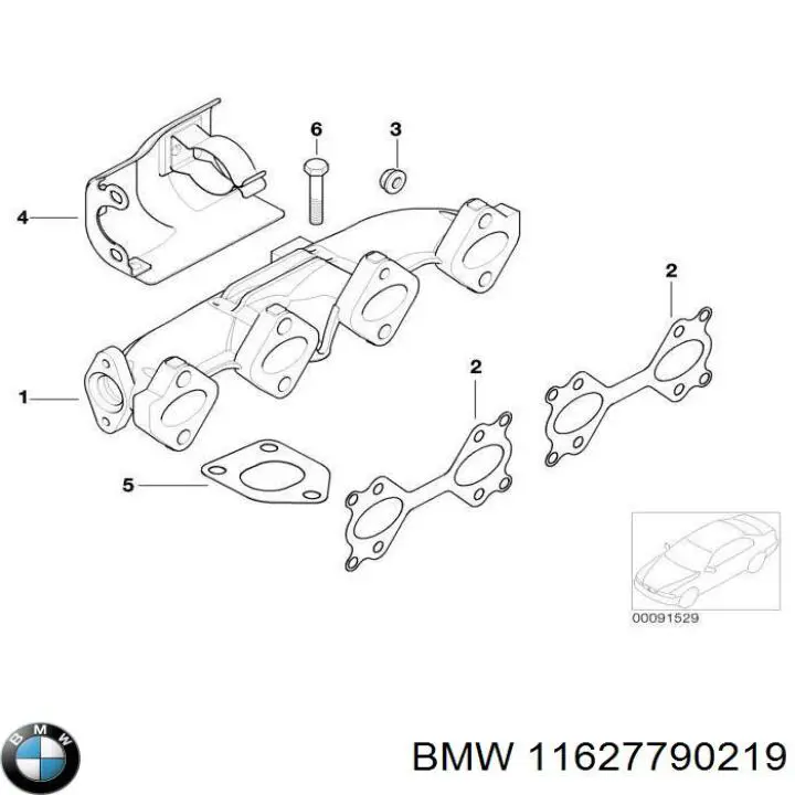 11627790219 BMW Tubo coletor de escape