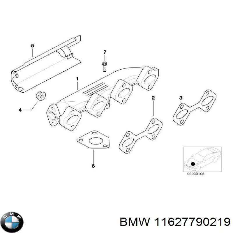 Tubo coletor de escape BMW 11627790219 preço, a partir de 134,50 USD