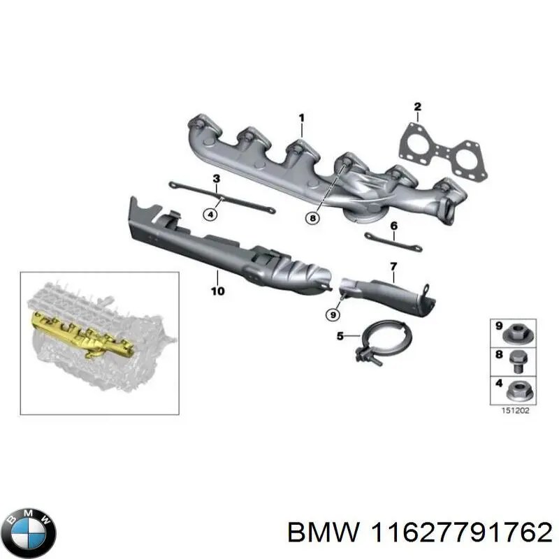 Tubo coletor de escape BMW 11627791762 preço, a partir de 158,34 USD