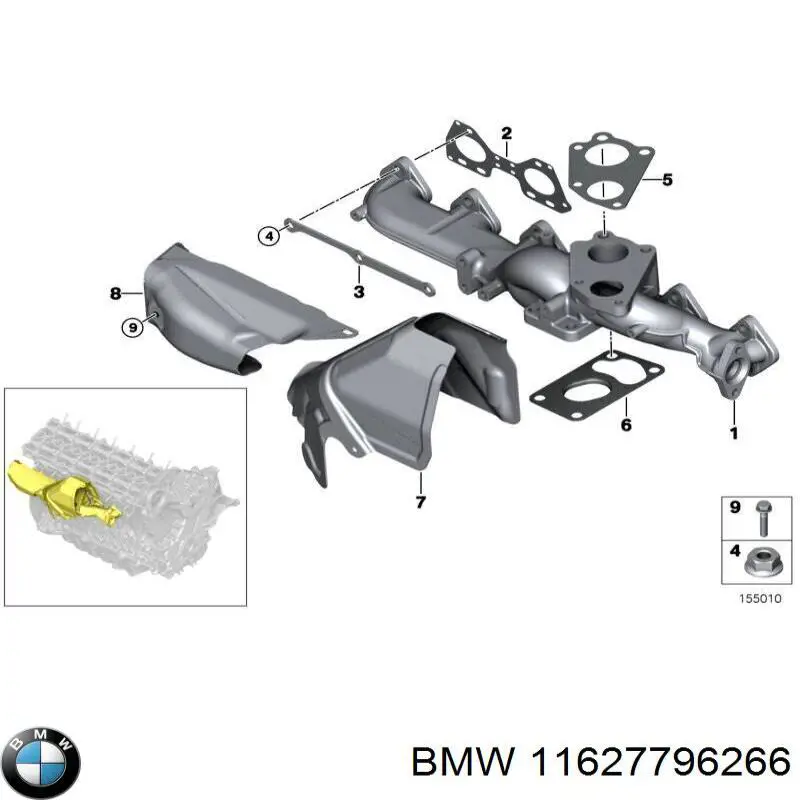 11627796266 BMW Tubo coletor de escape
