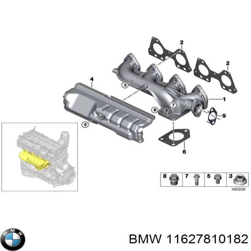 Compre 11627797389 BMW Tubo coletor de escape