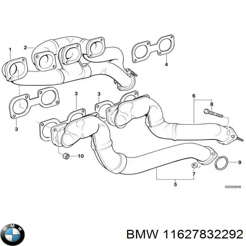 Tubo coletor de escape BMW 7  E38