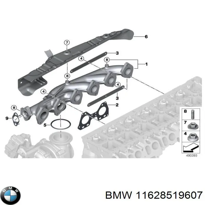 11628519607 BMW Tubo coletor de escape