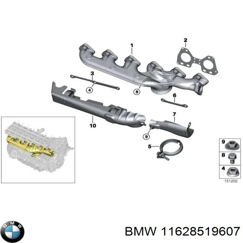 Tubo coletor de escape BMW 11628519607 preço, a partir de 133,99 USD