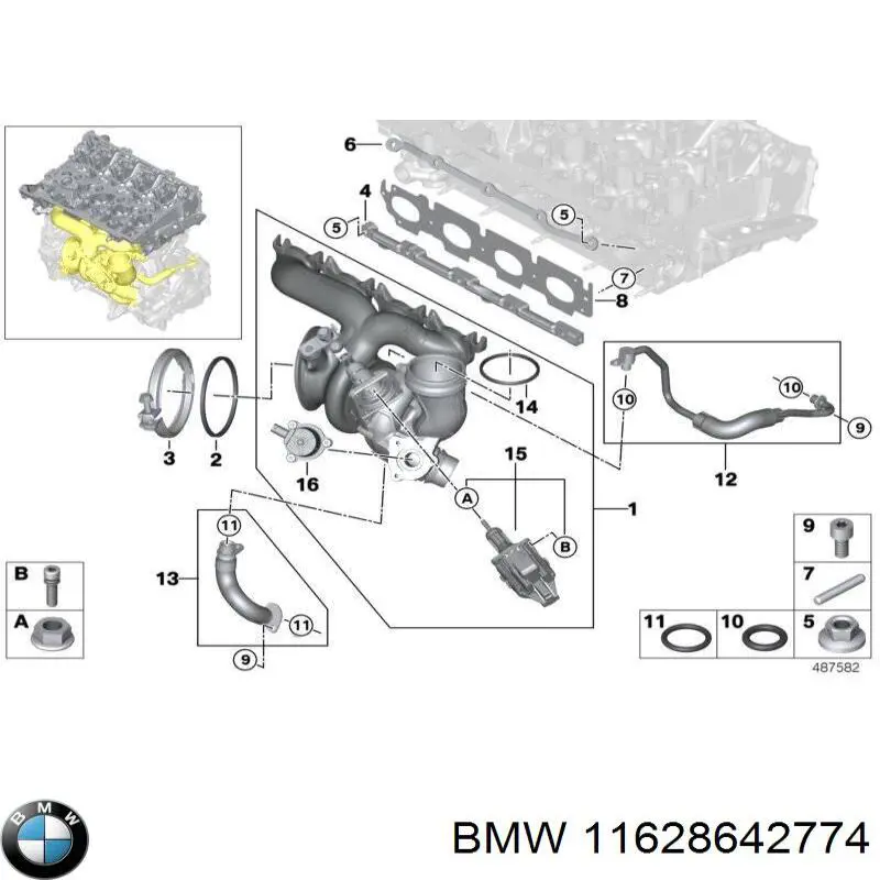 11628642774 BMW Vedante de tubo coletor de escape