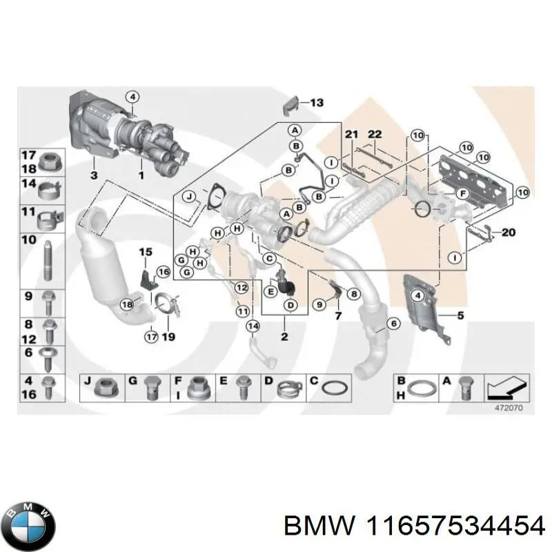 11657534454 BMW Tubo (mangueira) de fornecimento de óleo de turbina