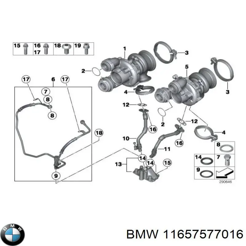 11657577016 BMW Vedante de mangueira de derivação de óleo de turbina