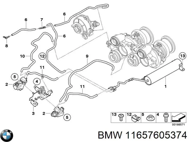 11657605374 BMW Tanque de recepção a vácuo de motor