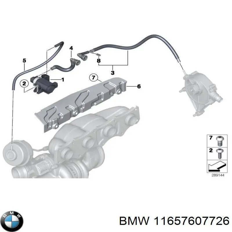 11657607726 BMW Mangueira (cano derivado) de bomba de vácuo