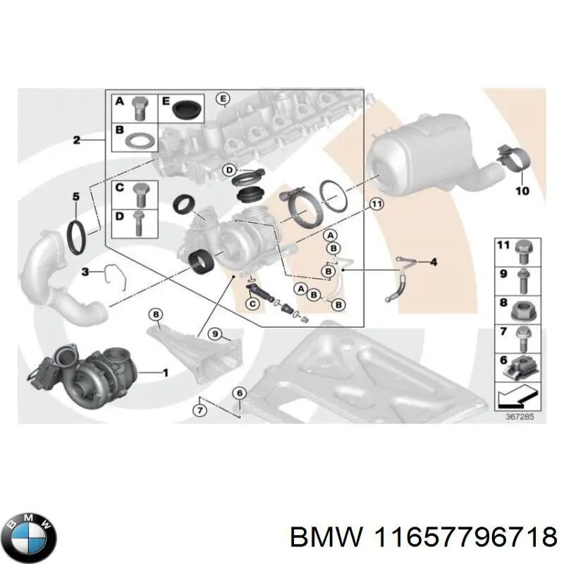 Braçadeira de união de tubo coletor de escape BMW 11657796718 preço, a partir de 26,07 USD