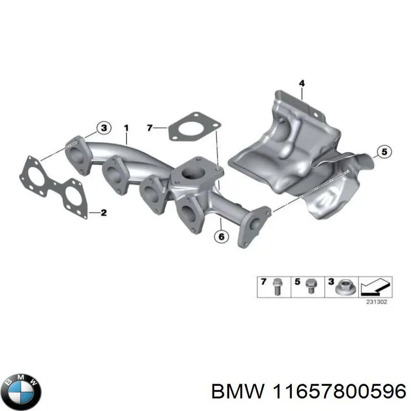 11657800596 BMW Vedante inferior de tubo coletor de escape