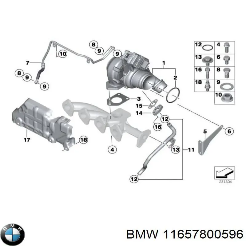 Compre 11657800596 BMW Vedante inferior de tubo coletor de escape