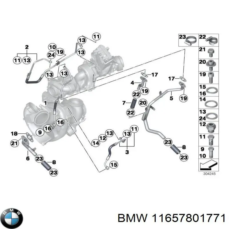 Compre 11657801771 BMW Parafuso (prego) de fixação de turbina