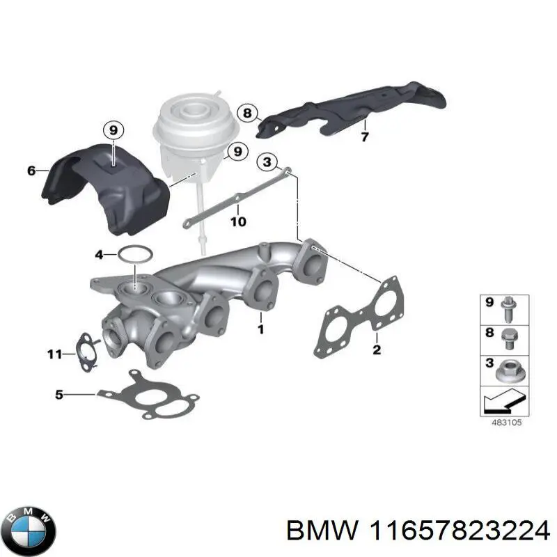 11657823224 BMW Vedante de turbina de ar comprimido, admissão
