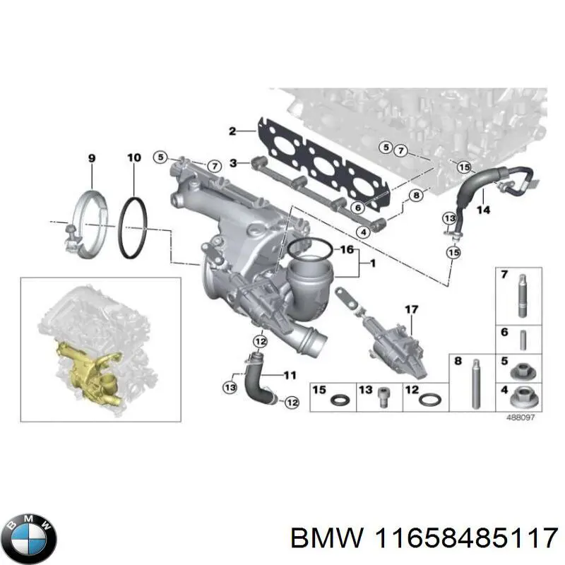 Válvula (atuador) de controlo de turbina BMW 11658485117 preço, a partir de 303,29 USD
