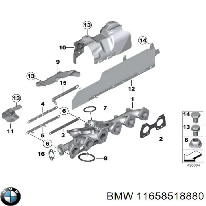 11658518880 BMW Vedante de tubo coletor de escape