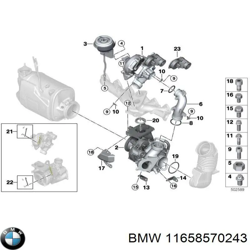Turbina BMW 11658570243 preço, a partir de 2032,86 USD