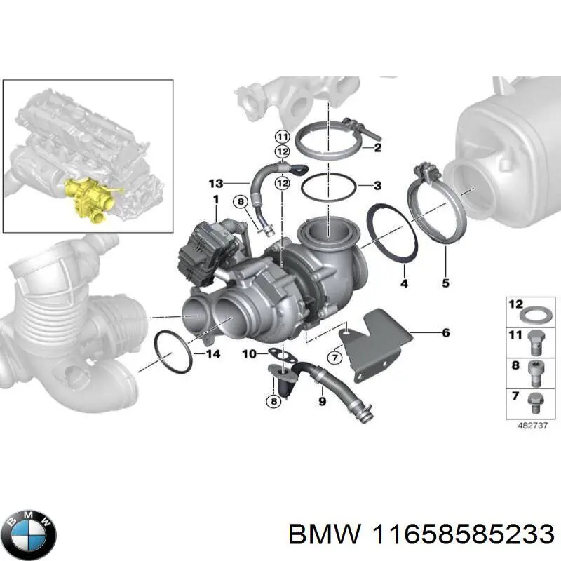 Braçadeira de união de tubo coletor de escape BMW 11658585233 preço, a partir de 27,32 USD