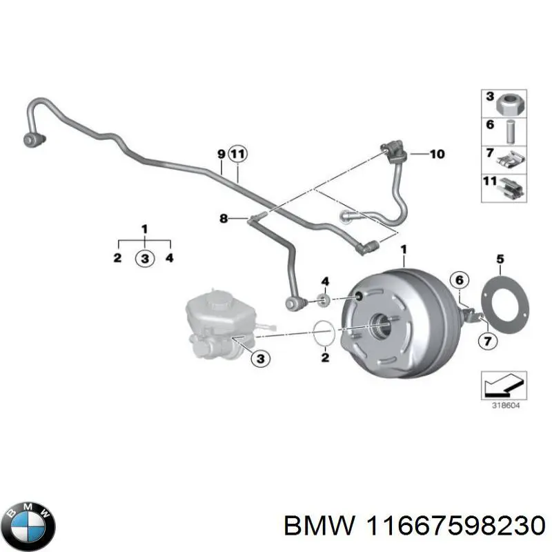 Compre 11667598232 BMW Tubo de impulsionador de vácuo dos freios