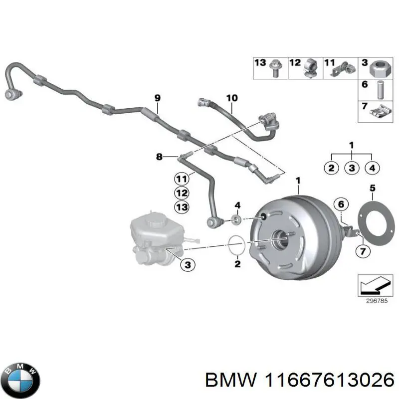 Tubo de impulsionador de vácuo dos freios BMW 11667613026 preço, a partir de 35,33 USD