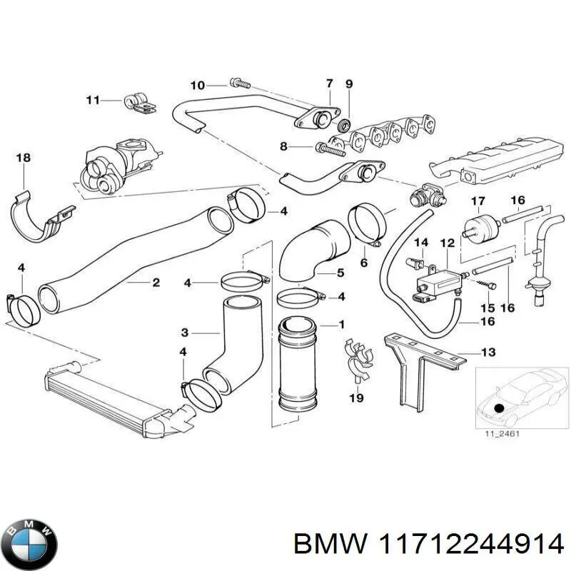 Cano derivado de ar BMW 11712244914 preço, a partir de 166,30 USD