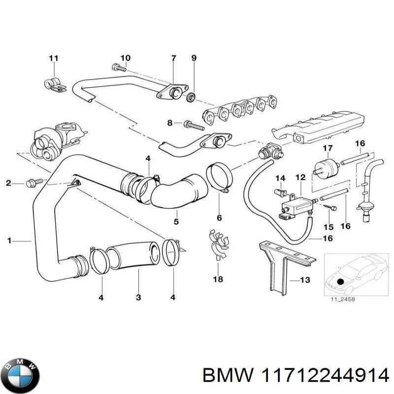 Compre 11712244914 BMW Cano derivado de ar
