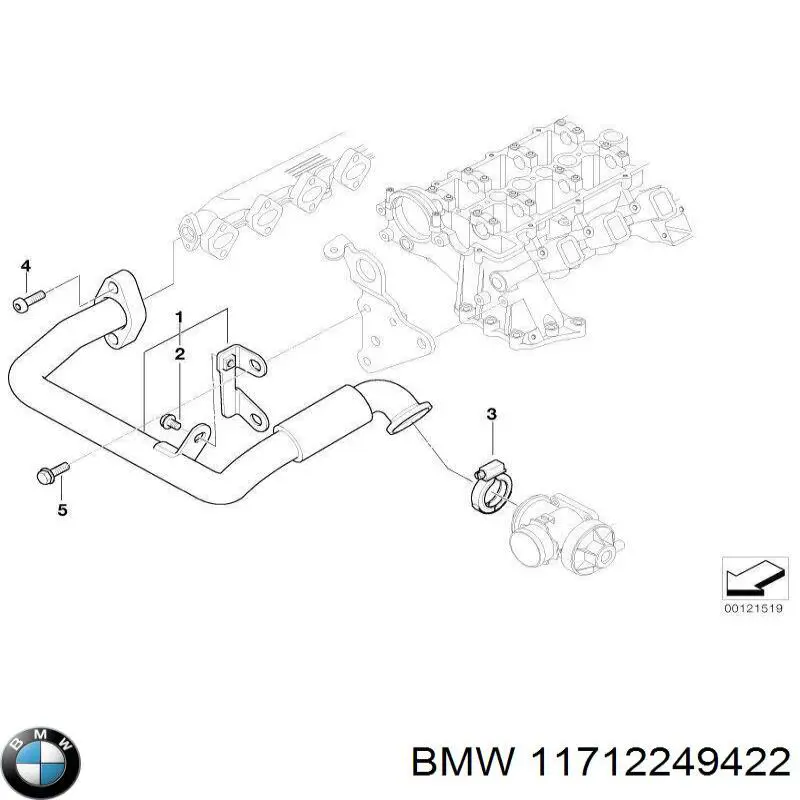 11712249422 BMW Mangueira do freio traseira direita