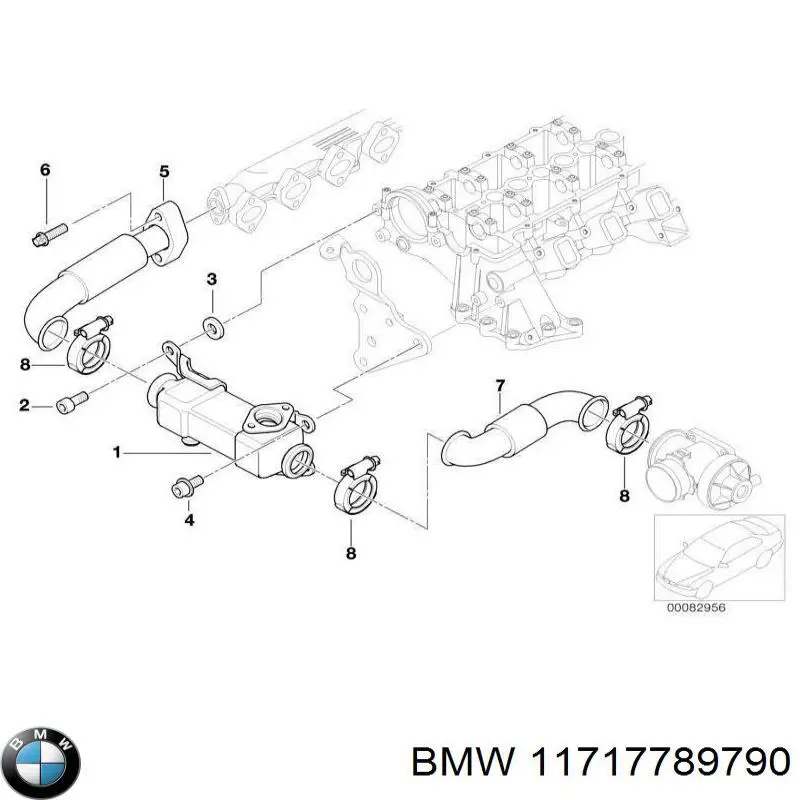 11717789790 BMW Radiador do sistema EGR de recirculação dos gases de escape
