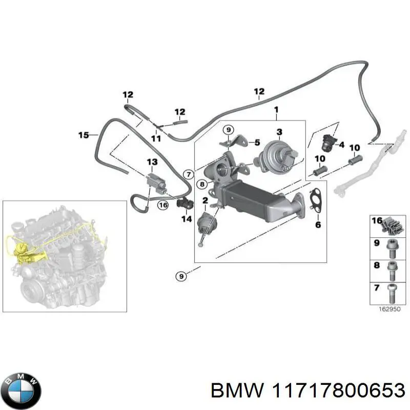 Radiador do sistema EGR de recirculação dos gases de escape BMW 11717800653 preço, a partir de 395,25 USD