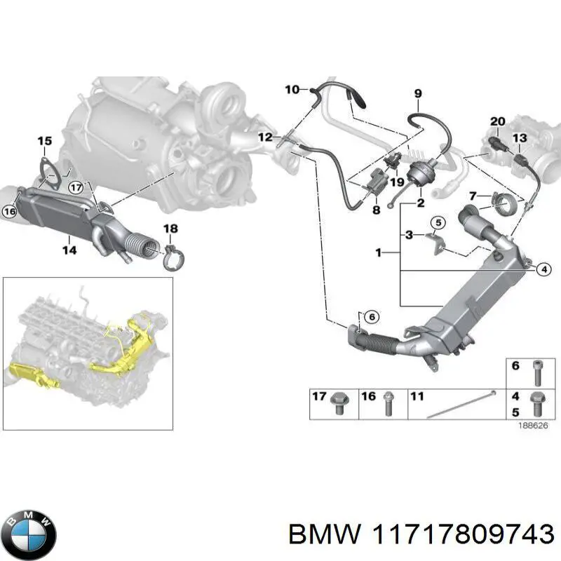 11717809743 BMW Vedante de adaptador do filtro de óleo