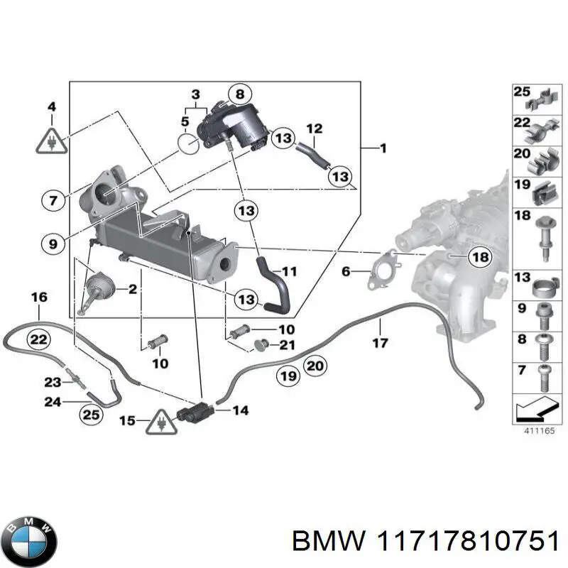 Radiador do sistema EGR de recirculação dos gases de escape BMW 11717810751 preço, a partir de 156,64 USD