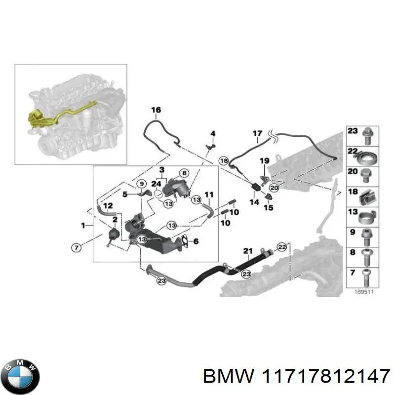Radiador do sistema EGR de recirculação dos gases de escape BMW 11717812147 preço, a partir de 1131,70 USD