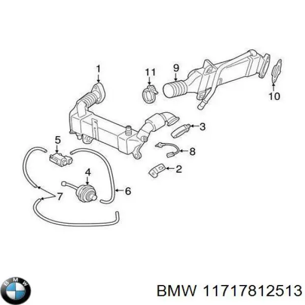 Radiador do sistema EGR de recirculação dos gases de escape BMW 11717812513 preço, a partir de 1045,63 USD
