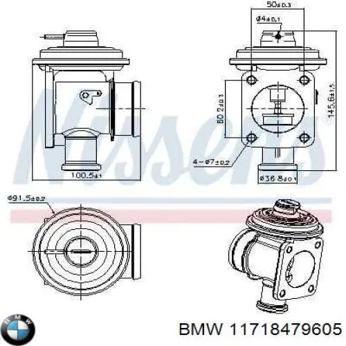 Válvula EGR de recirculação dos gases BMW 11718479605 preço, a partir de 46,55 USD