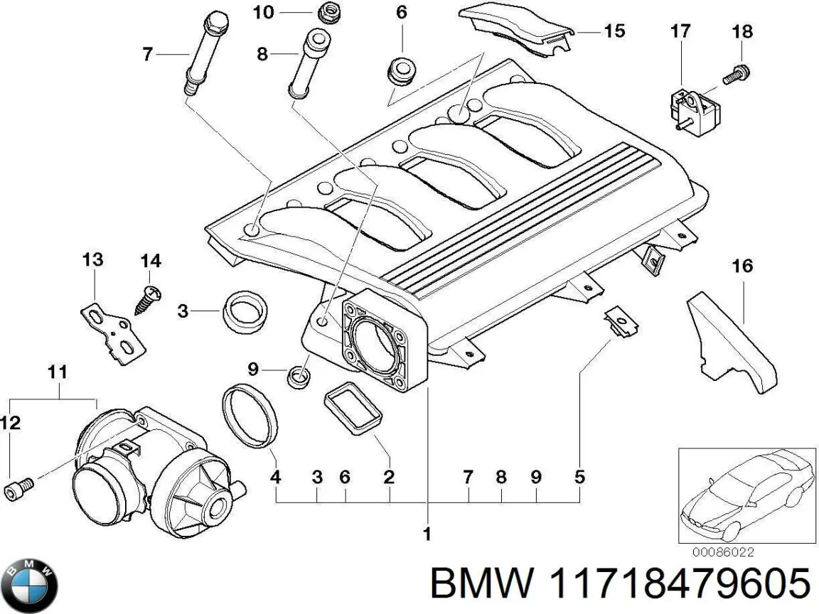 11718479605 BMW Válvula EGR de recirculação dos gases